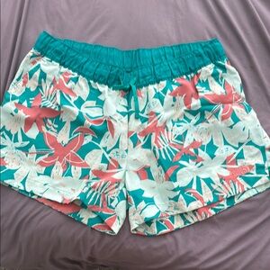 North Face Floral Teal and Pink Women's Shorts